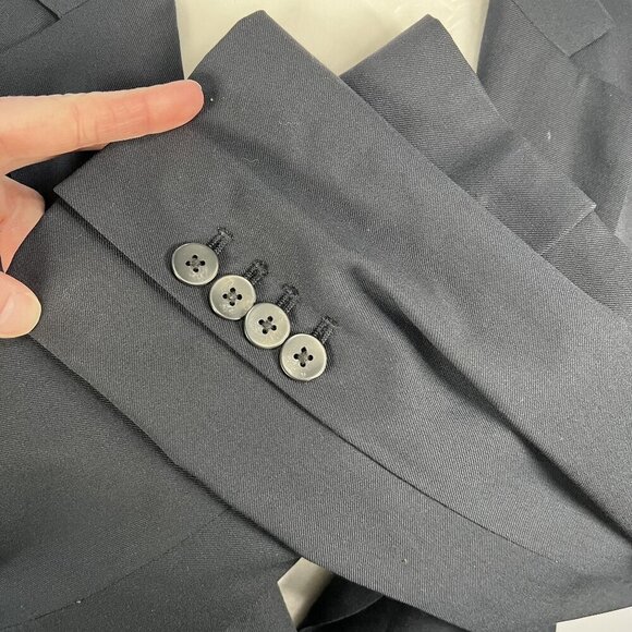 Eddie Bauer Wool Blend Blazer Navy Blue Jacket Size 10 - Picture 7 of 10